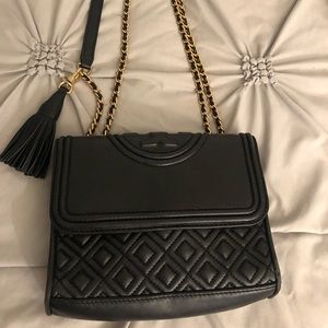 Tory Burch well loved Fleming crossbody